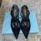 Prada 1I675O Slingback Pumps Women Suede Black