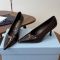 Prada 1I685O Pointy Toe Pumps 75mm Women Patent Leather Coffee
