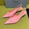 Prada 1I901M Slingback Pumps 55mm Women Brushed Leather Pink