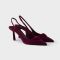 Prada 1I901M Slingback Pumps Women Suede Burgundy