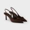 Prada 1I901M Slingback Pumps Women Suede Dark Brown