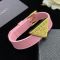 Prada 1IB341 Triangle Logo Bracelet in Saffiano Leather Pink/Gold