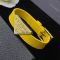 Prada 1IB341 Triangle Logo Bracelet in Saffiano Leather Yellow/Gold