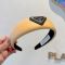 Prada 1IH080 Headband in Leather Yellow