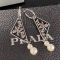 Prada 1JO903 Ball Smalto Jewels Pendant Earrings In Metal with Pearls Black