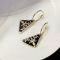 Prada 1JO977 Symbole Pendant Earrings In Metal Gold/Black