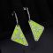 Prada 1JO977 Symbole Pendant Earrings In Metal Silver/Green