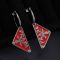 Prada 1JO977 Symbole Pendant Earrings In Metal Silver/Red