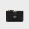 Prada 1MC038 Card Holder in Saffiano and Smooth Leather Black