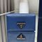 Prada 1MC122 Card Holder in Saffiano Leather Blue