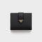 Prada 1MV204 Small Wallet in Saffiano and Smooth Leather Black