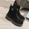 Prada 1T328O Zipper Booties Women Suede Black