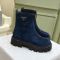 Prada 1T328O Zipper Booties Women Suede Blue