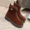Prada 1T328O Zipper Booties Women Suede Brown