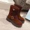 Prada 1U187O Boots Women Suede Brown