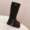 Prada 1U187O High Boots Women Suede Dark Brown