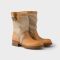 Prada 1U275O Boots Women Leather and Canvas Beige/Brown