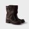Prada 1U275O Mid-Calf Boots Women Leather Dark Brown