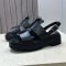 Prada 1X103O Soft Cage Platform Sandals Women Calfskin Black