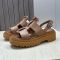 Prada 1X103O Soft Cage Platform Sandals Women Calfskin Brown
