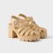 Prada 1X267O Platform Sandals Women Rubber Beige