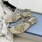 Prada 1X406O Flat Sandals Women Nappa Leather Gold