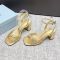 Prada 1X424O Sandals Women Leather Gold