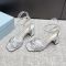 Prada 1X424O Sandals Women Leather Silver
