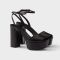 Prada 1XP48B Platform Sandals Women Nappa Leather Black