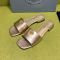 Prada 1XX730 Slides 10mm Women Saffiano Patent Leather Gold