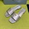 Prada 1XX730 Slides 10mm Women Saffiano Patent Leather Silver