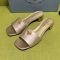 Prada 1XX730 Slides 35mm Women Saffiano Patent Leather Gold