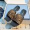 Prada 1XX781 Slides 20mm Women Printed Leather Brown/Black