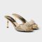 Prada 1XX789 Slides Women Mesh Fabric Gold
