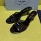 Prada 1XX790 Heeled Slides Women Mesh Fabric Black