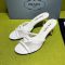 Prada 1XX790 Heeled Slides Women Mesh Fabric White