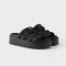 Prada 1XZ795 Matelasse Flatform Slides Women Nappa Leather Black