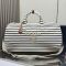 Prada 2VC051 Duffle Bag in Striped Canvas Beige/Blue