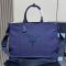 Prada 2VG131 Jardiniere Extra-Large Tote Bag in Cotton Canvas Blue