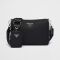 Prada 2VH113 Shoulder Bag in Re-Nylon and Saffiano Leather Black