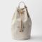 Prada 2VY011 Drawstring Duffle Bag in Linen Blend Beige