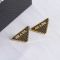 Prada Crystals Logo Triangle Earrings In Metal Gold/Black