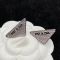 Prada Crystals Logo Triangle Earrings In Metal Silver