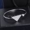 Prada Crystals Triangle Bangle Bracelet In Metal Silver