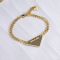 Prada Crystals Triangle Bracelet in Metal Gold