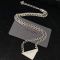 Prada Crystals Triangle Necklace in Metal Silver