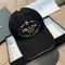 Prada Embroidered Logo Baseball Cap in Canvas Black/Gold
