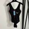 Prada Embroidered Triangle Logo Swimsuit Women Lycra Black