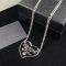 Prada Enamel Heart Necklace In Metal Silver/Black