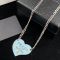 Prada Enamel Heart Necklace In Metal Silver/Blue